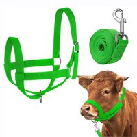 Xusx111 - Halters De Ganado De Nylon Ajustable Para Caballo Burro Cabra Foal Con Cuerda Principal (M Verde)