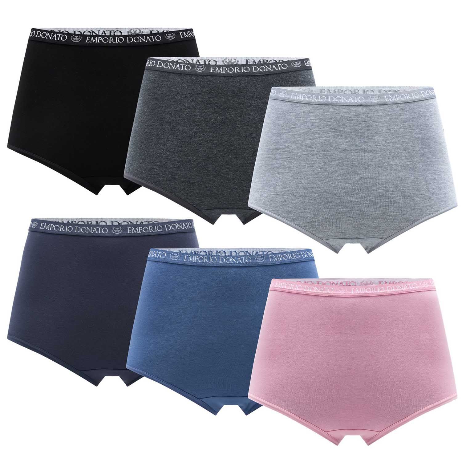 Giovacchino - Pack De 6 Calzones Tiro Alto Algodón Mujer