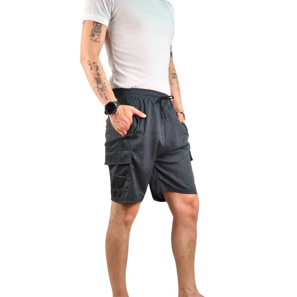 Short Deportivo Cargo Hombre Bolsillos Cierre 7006