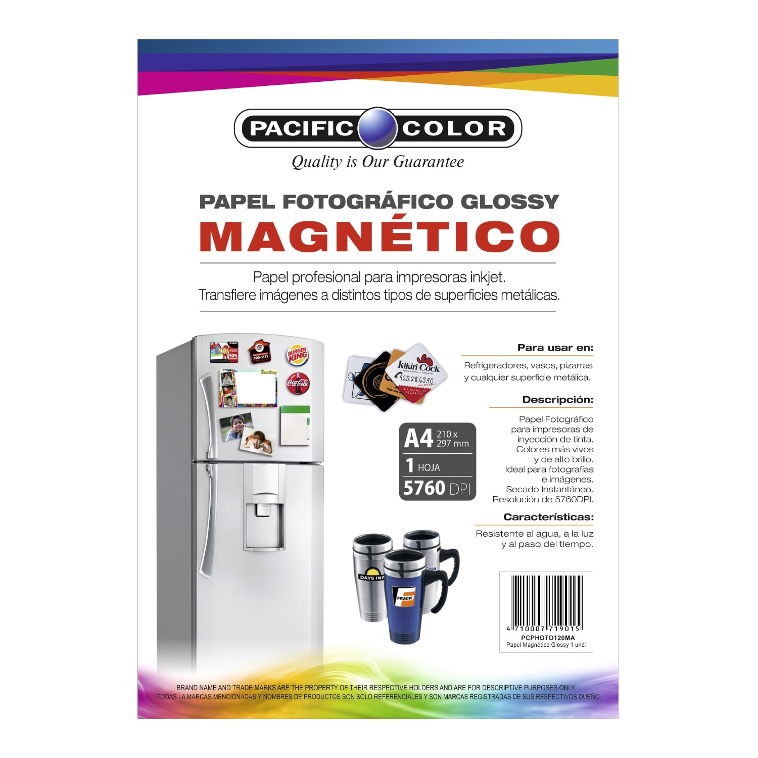 Pacific Color - Hoja Papel Fotográfico Magnético A4 - Ps