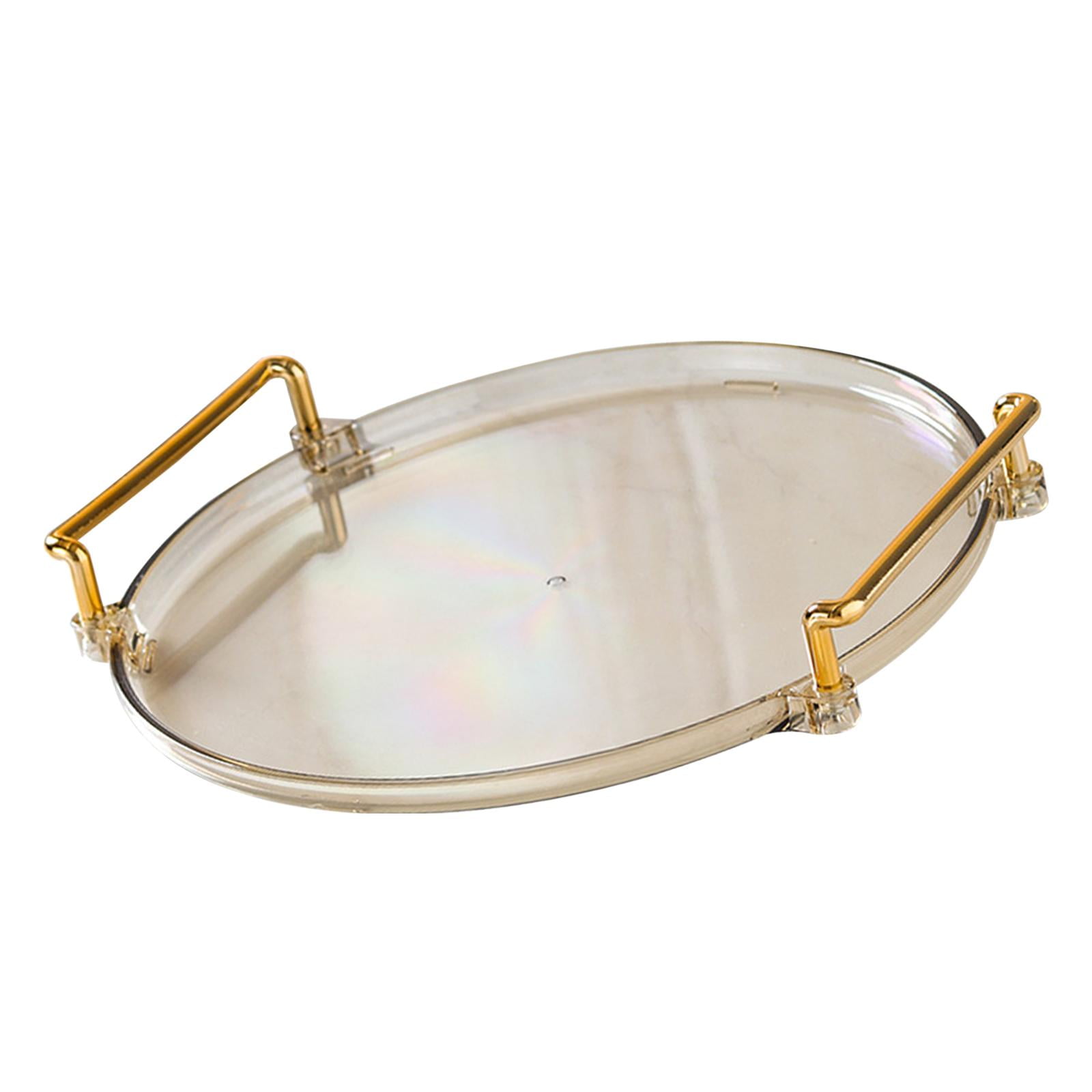 Magideal - Bandeja De Plástico Para Servir Con Bandeja De Postre Bandeja Decorativa Nórdica Forma Forma Forma Bandeja De Joyería Para Tocador Dormitorio Oficina Ámbar