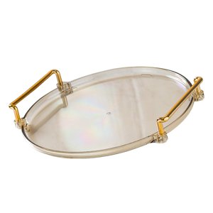 Magideal - Bandeja De Plástico Para Servir Con Bandeja De Postre Bandeja Decorativa Nórdica Forma Forma Forma Bandeja De Joyería Para Tocador Dormitorio Oficina Ámbar