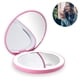 thumbnail image 1 of Espejo de maquillaje compacto, recargable e iluminado para viajes, bolsos y carteras. Espejo de maquillaje de mano con aumento de 1X y 10X con 12 luces LED y espejo plegable de doble cara iluminado., 1 of 8