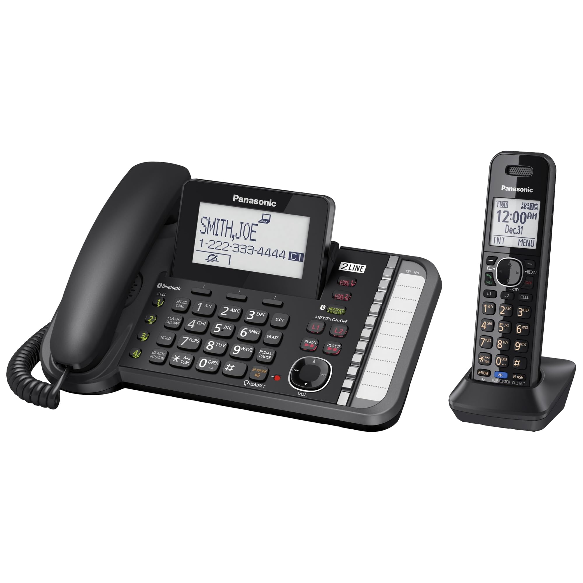 Sistema Telefónico Panasonic Kx-tg9581b De 2 Líneas Con 1 Auricular Negro
