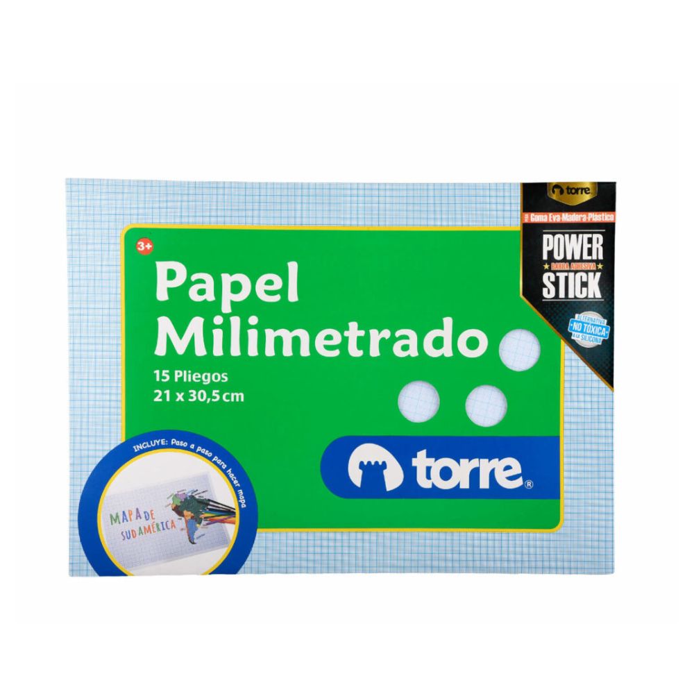 Torre - Papel Milimetrado 15 Pliegos 22X32Cms