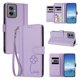 thumbnail image 2 of Funda Cartera Trébol para Motorola Moto G55 5G con Ranuras Tarjetas y Carga Inalámbrica Morado claro, 2 of 6