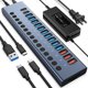thumbnail image 1 of Hub USB VANGREE de 17 puertos de 10 Gbps con 3 QC de carga rápida de 24 W, 1 of 9