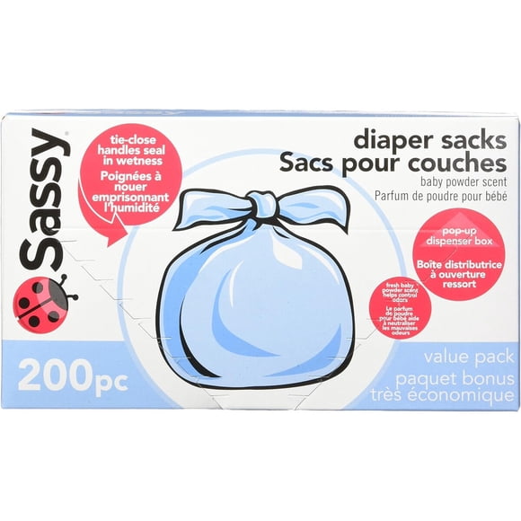 Sassy Baby Disposable Diaper Sacks, 200 unidades