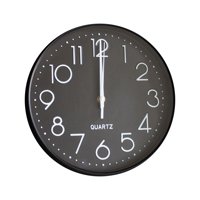 Puntostore - Reloj De Pared 25Cm Negro Clásico Números Blancos - Ps