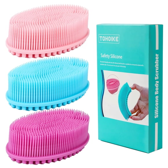 Set de 3 exfoliantes corporales de silicona suaves para baño TDHDIKE