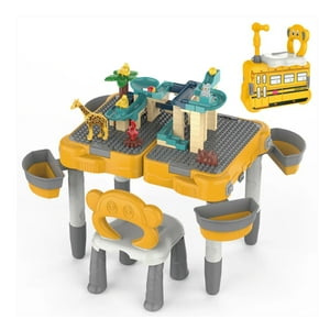Total Click - Juguete Mesa De Bloques Con Silla 168 Piezas Accesorios