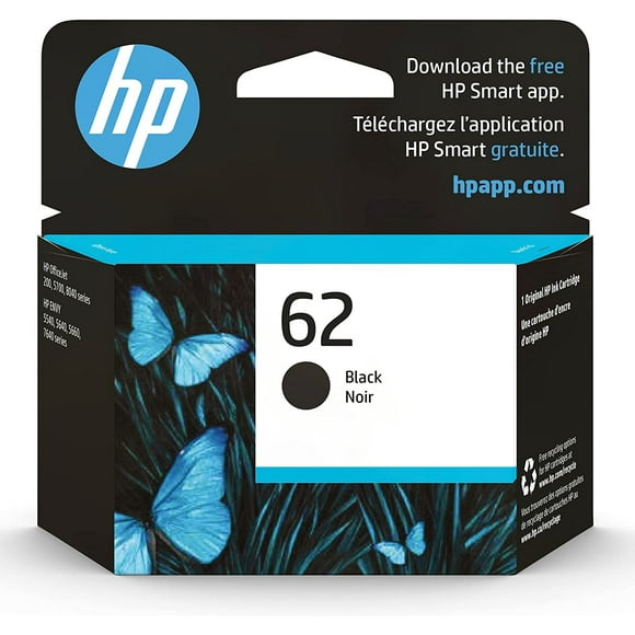 Cartucho de tinta negro HP 62 original para HP ENVY 5540 5640 5660 7640 HP OfficeJet 5740 8040 200 250