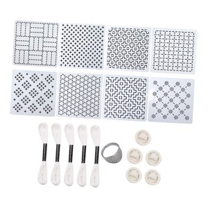 Magideal - Juego De Herramientas De Bordado Japonés, Plantillas Para Mascotas, Kit De Práctica Versátil, Dedal, Suministros De Costura, Protectores De Dedos Para