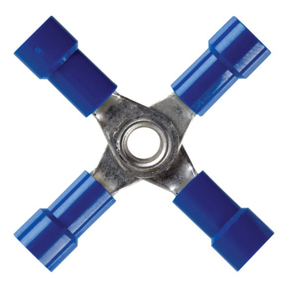 Terminal Jandorf 60859, calibre 16-14, empalme a tope de 4 vías, azul