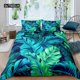 thumbnail image 1 of x590 Bed SheetsPalm Leaves Duvet Cover Full Banana Leaves Bedding Set Hawaiian Tropical Leaves Green Branches /Polyester Quilt Cover 3-Piece Bedding Set (1 Duvet Cover + 2 Pillow Shams) nj590, 1 of 5