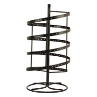 Magideal - Organizador De Joyas Organizador De Aretes De Metal Estante De Exhibición De Joyas Soporte Para Aretes Soporte Giratorio Construcción De Hierro Adecua Negro