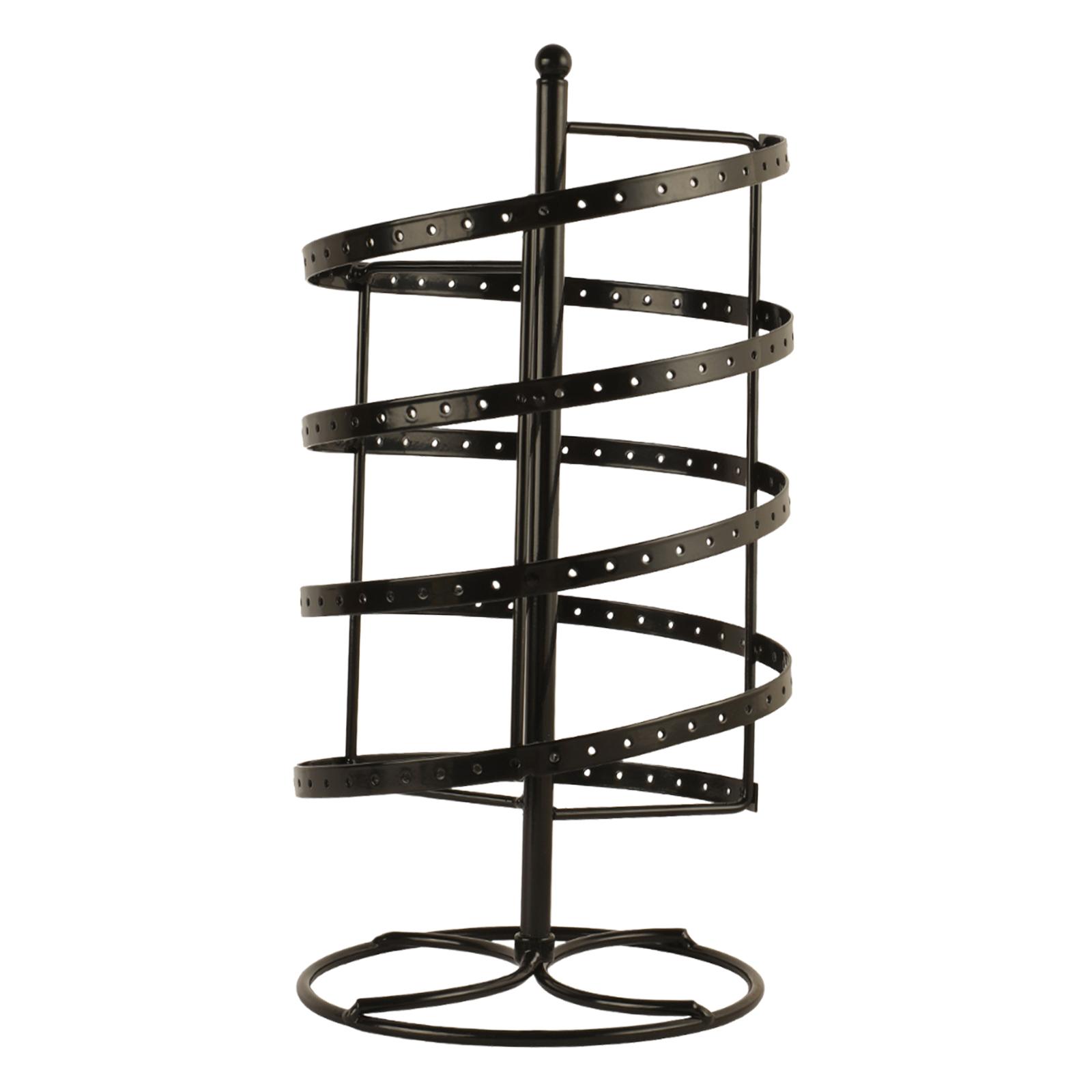 Magideal - Organizador De Joyas Organizador De Aretes De Metal Estante De Exhibición De Joyas Soporte Para Aretes Soporte Giratorio Construcción De Hierro Adecua Negro