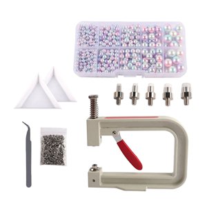 Magideal - Manual Perla Setter Herramienta Punzonadora De Perlas Máquina De Ajuste Hecha A Mano De Perlas Máquina De Ajuste De Perlas Para Artesanía De Azul Claro Rosa
