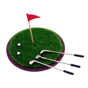 Bothyi - Juego De Minigolf Para Casa De Muñecas A Escala 1/6 Y 1/12, Kit De Césped Para Palos De Golf En Miniatura
