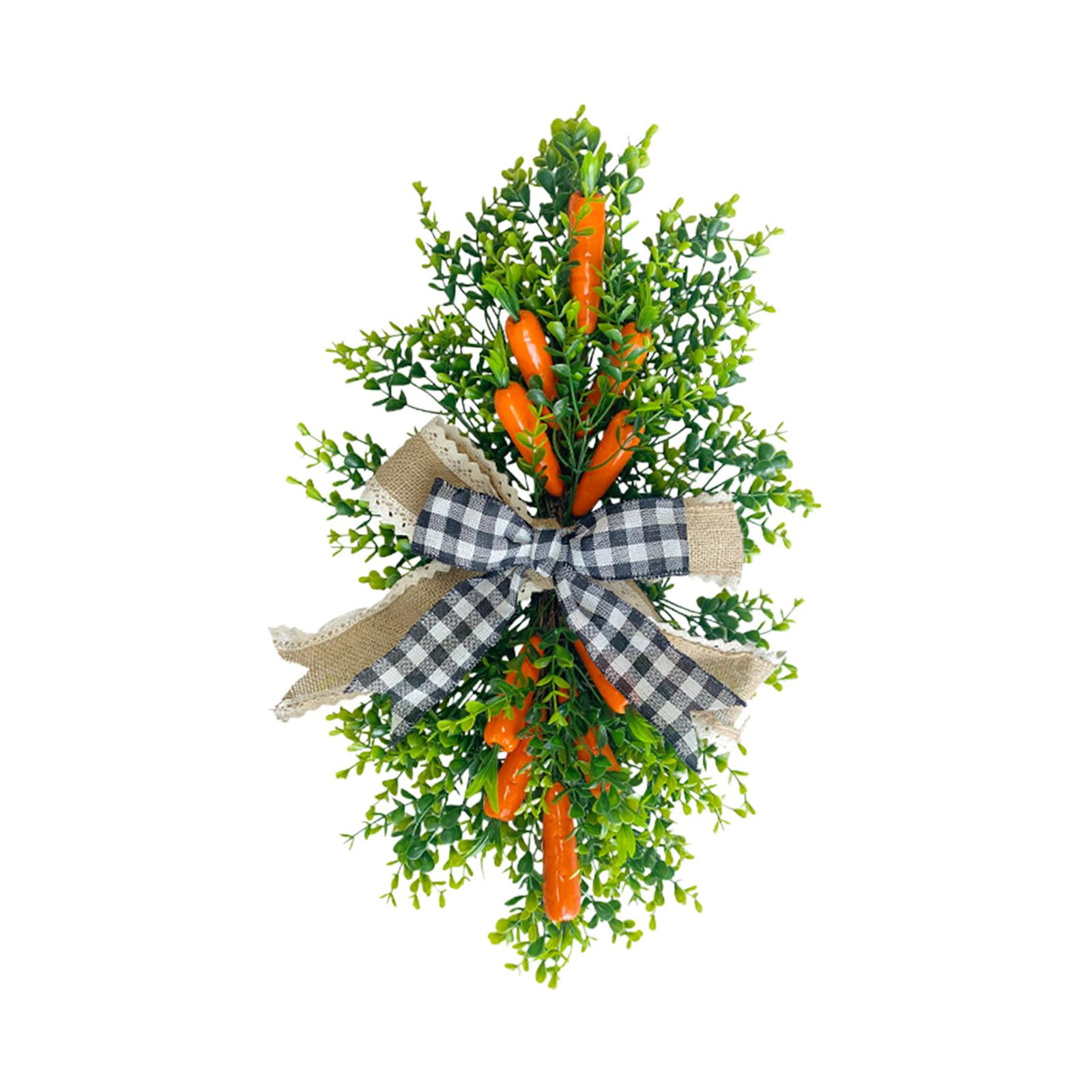 Magideal - Guirnalda Floral De Vid Artificial De Pascua, Artesanías Decorativas Para Fiestas Navideñas, Decoración Interior, Decoraciones De Guirnaldas Duraderas Zanahoria De Arco