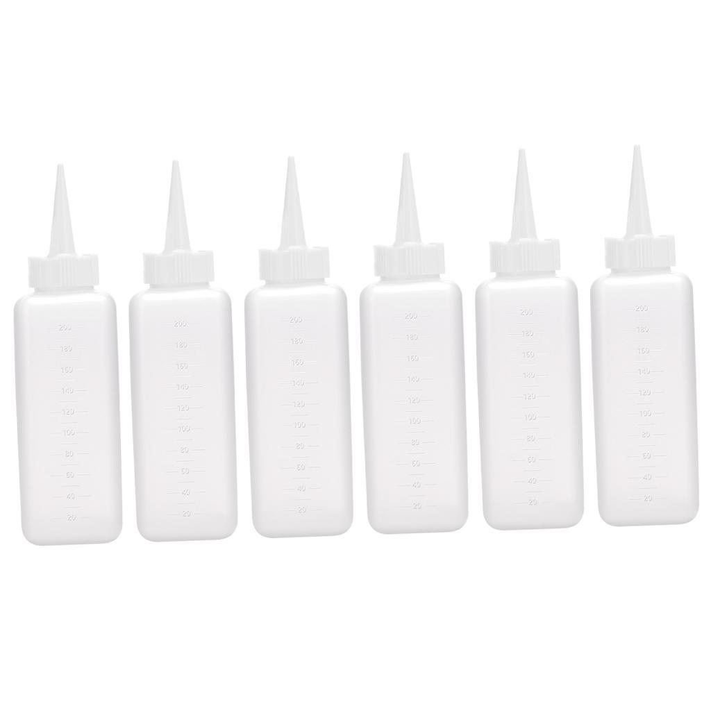 Magideal - 6 Piezas De Aplicadores De Aceite Para El Cabello De Salón, Botella Dispensadora Con Gradación, Suministros De Baño Versátiles Para El Hogar, Barbería Medio