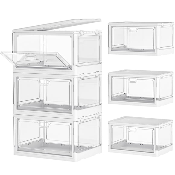 Contenedor de Almacenamiento Kmiectse Paquete de 3 Transparente Plegable 23 QT