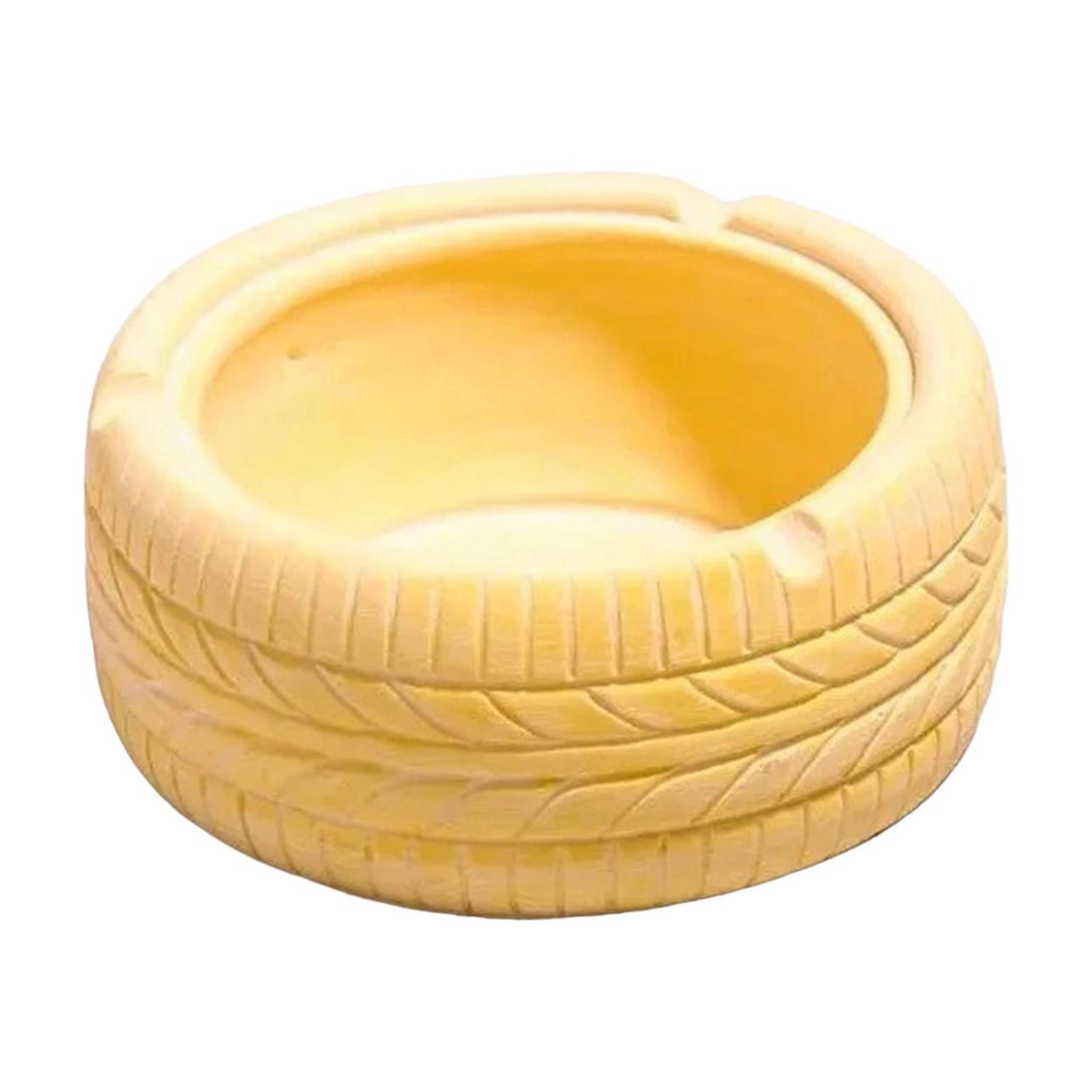 Magideal - Cenicero Con Forma De Neumático, Decoración De Resina, Cenicero Para Sala De Estar, Accesorios Para El Hogar, Amarillo
