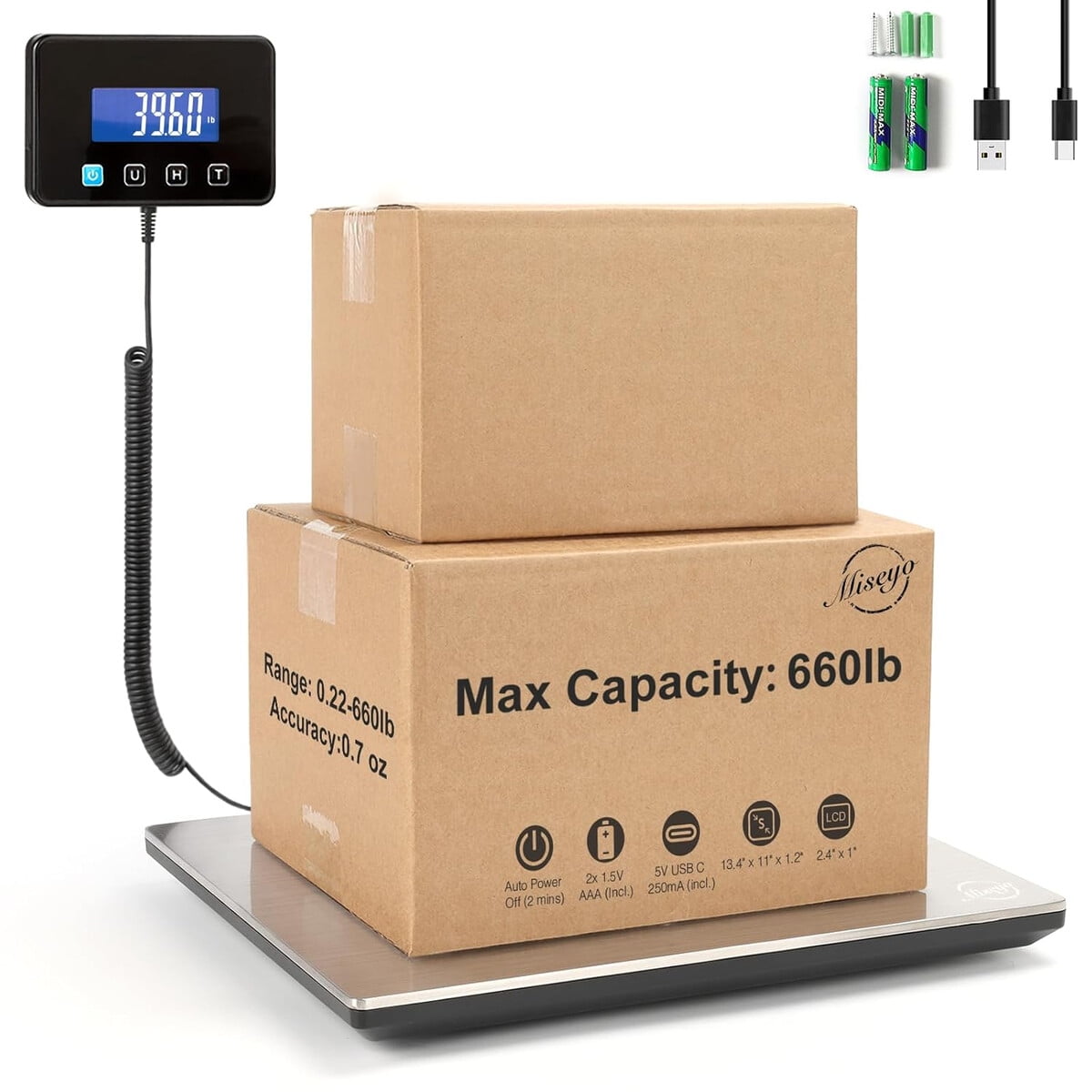 Balanza Digital Envaos Miseyo P5h 300kg Lcd Acero Inoxidable