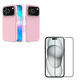 thumbnail image 1 of Carcasa Goma Lamina Vidrio Compatible Con iPhone 17 Pro Max Rosado, 1 of 4