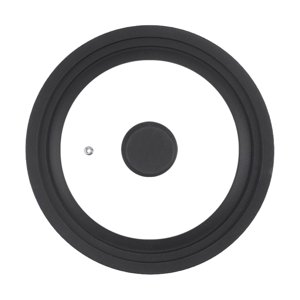 Magideal - Tapa Tapa Universal Tapas De Cubierta Templada Piezas De Utensilios De Cocina Tapa De Sartén Tapa De Sartén De Repuesto De Silicona Para Sarté Negro 21Cm
