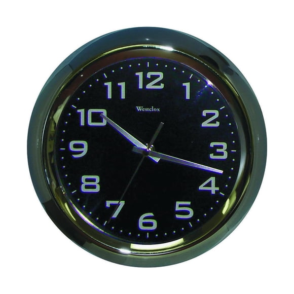 Reloj de pared Westclox 36001A de 9 cm de diámetro Negro inoxidable