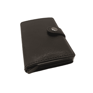Pios - Billetera Y Tarjetero Rfid Anti-Clonación Con Clip De Cierre Negra