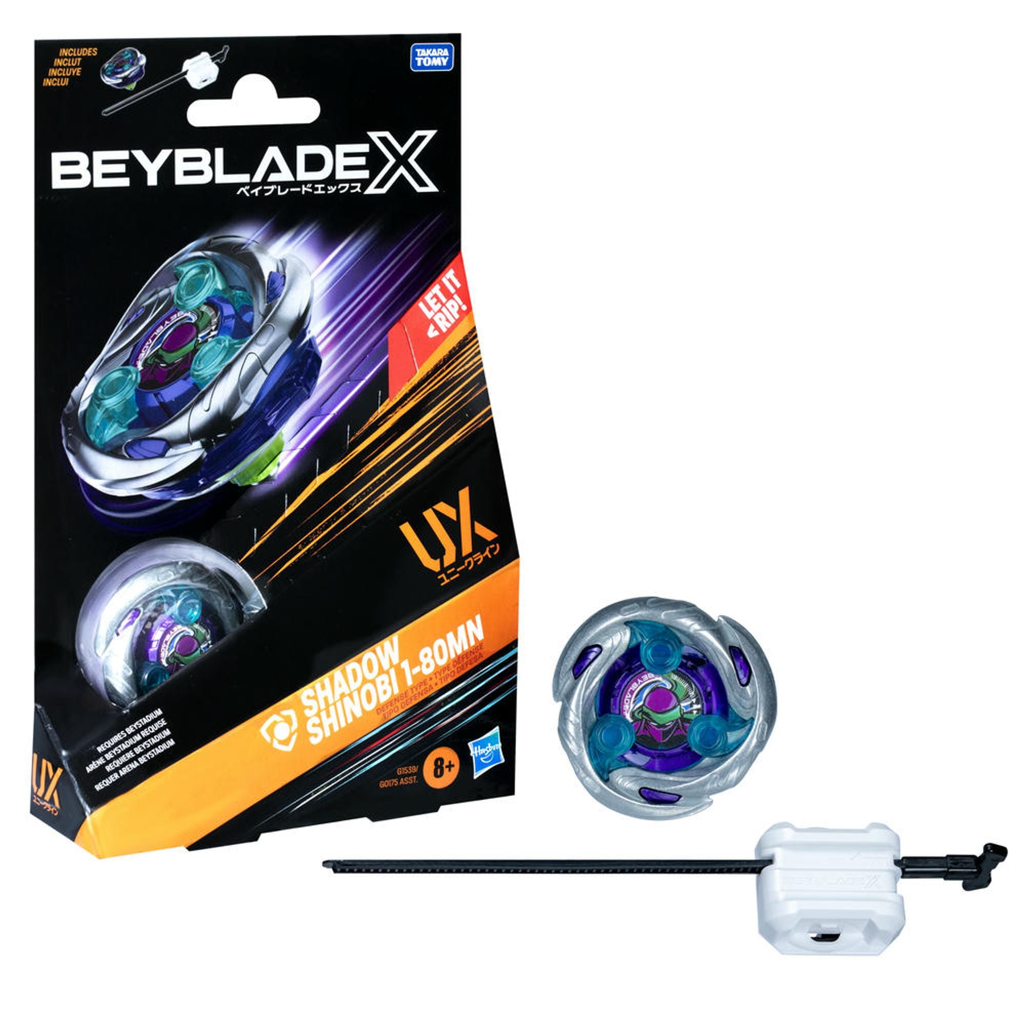 Paquete De Inicio Hasbro Beyblade X Shadow Shinobi 1-80mn Ux Con Launcher