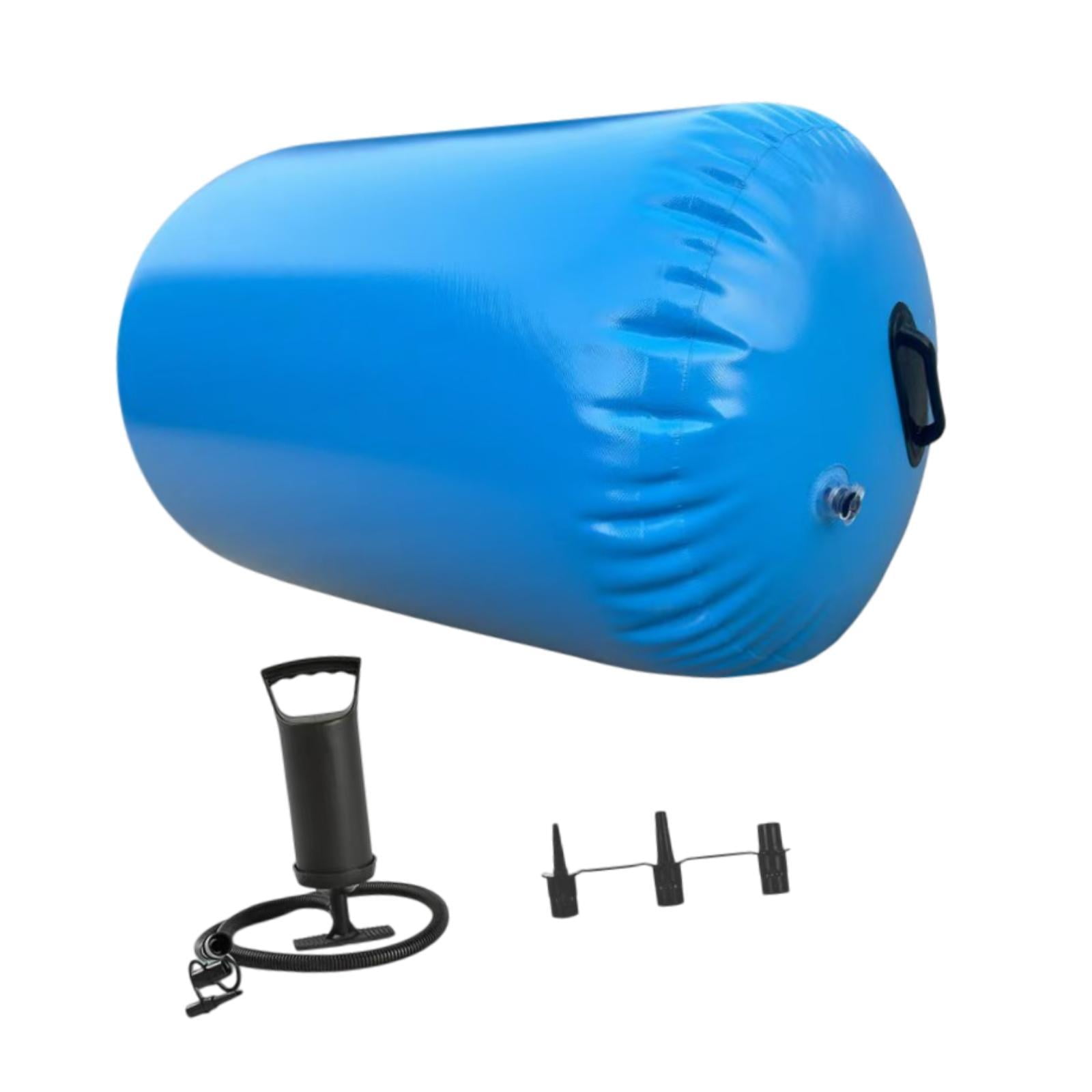 Magideal - Colchoneta De Gimnasia, Rodillo De Aire, Entrenamiento De Saltos Con Las Manos Hacia Atrás, Barril De Gimnasia, Rodillo Inflable Para Hacer Volteretas Azul
