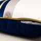 thumbnail image 5 of Funda de cojín de terciopelo con diseño de rayas de cuero azul marino, blanco y dorado, con diseño de patchwork, moderna y lujosa, para sofá, sala de estar, dormitorio y coche., 5 of 7