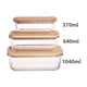 thumbnail image 3 of Recipiente de Vidrio para Almacenamiento de Alimentos con Tapa de Bambú Rectangular, 3 of 5