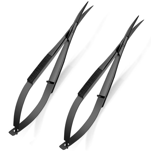 Tijeras Shynai 12 cm Curvas Negras - Juego de 2