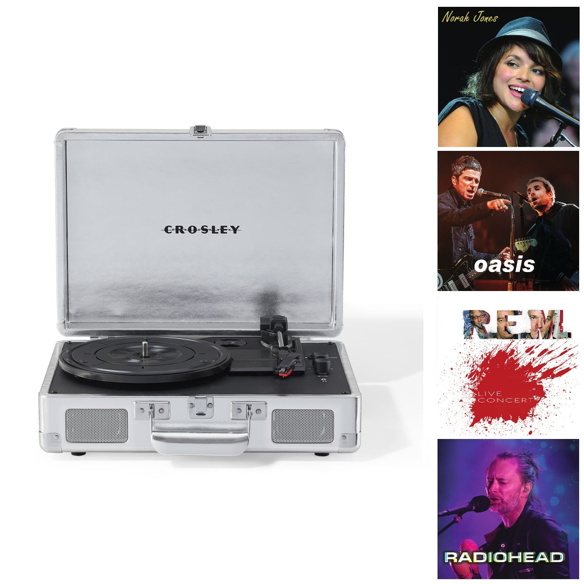 Tornamesa Crosley/ Cruiser Deluxe Bt Silver + 4lp Exclusivos