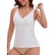 thumbnail image 4 of INSPIRE CHIC Camiseta de lactancia materna con tirantes ajustables, encaje cruzado, acolchada para amamantar, talla L, color blanco, 4 of 5