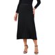 thumbnail image 1 of INSPIRE CHIC Faldas plisadas para mujer con cintura alta elástica, falda midi de punto acanalado en línea A, suéter elástico, otoño invierno, exterior, L negro, 1 of 6