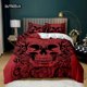 thumbnail image 1 of x2037 Bed SheetsSkull Duvet Cover Set Horrible Skeleton Bedding Set Bedclothes Halloween Gothic Horror Polyester Quilt Cover 3-Piece Bedding Set (1 Duvet Cover + 2 Pillow Shams) nj2037, 1 of 5