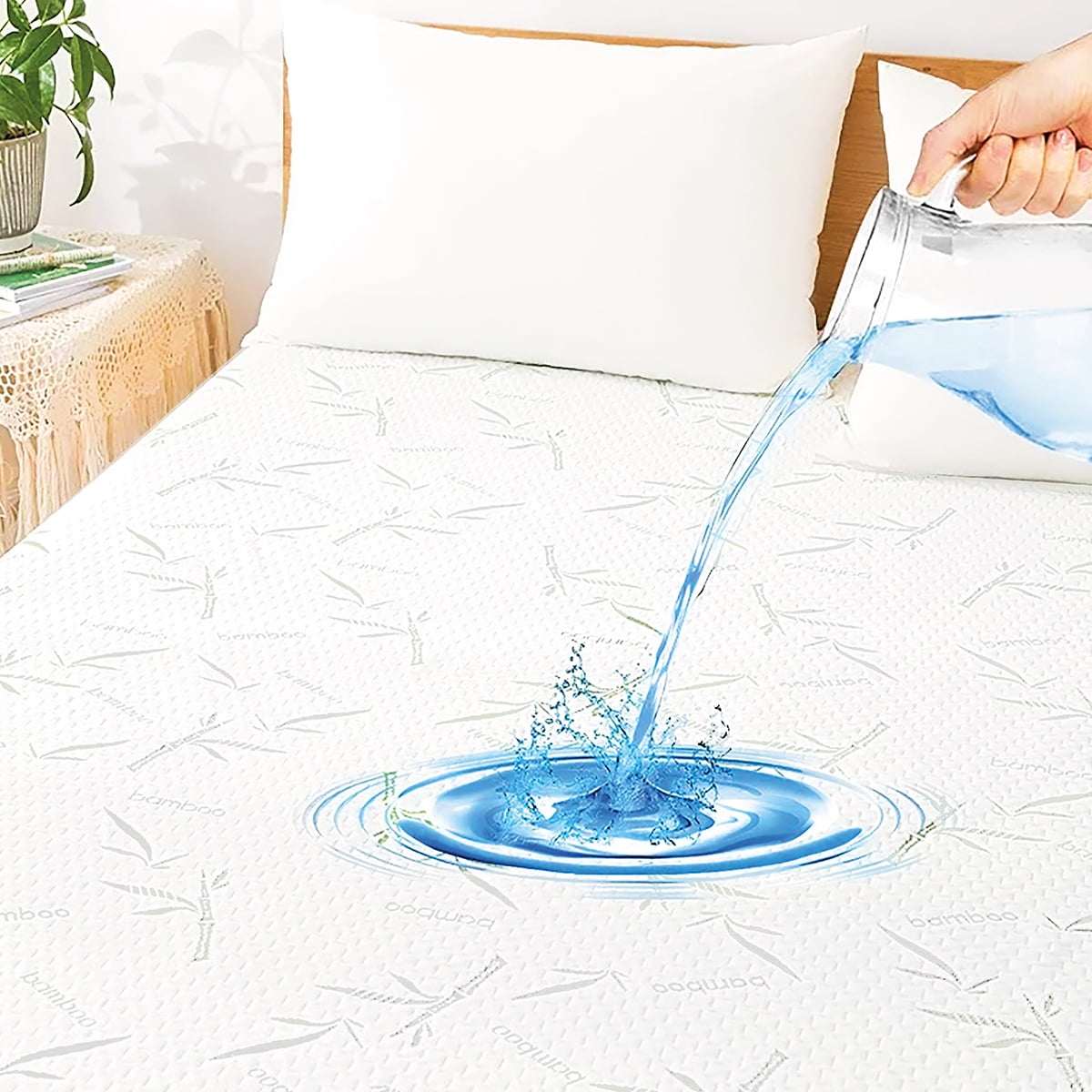 Cubre Colchon Bambu Cobertor Impermeable Queen