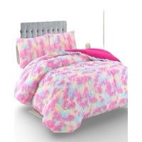 Gran Sol - Plumón Cubrecama Chiporro Peludo Grueso 2 Plazas Multicolor