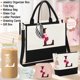 thumbnail image 2 of Bolso de lona AiHeart con inicial y bolsillo, 2 of 7