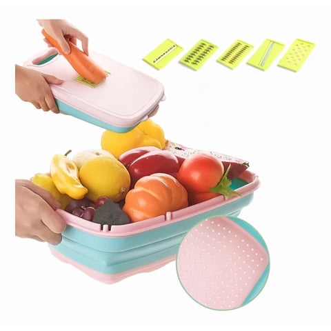 Genérico - Kit Tabla Plegable Cortador De Alimentos + 2 Cuchillos