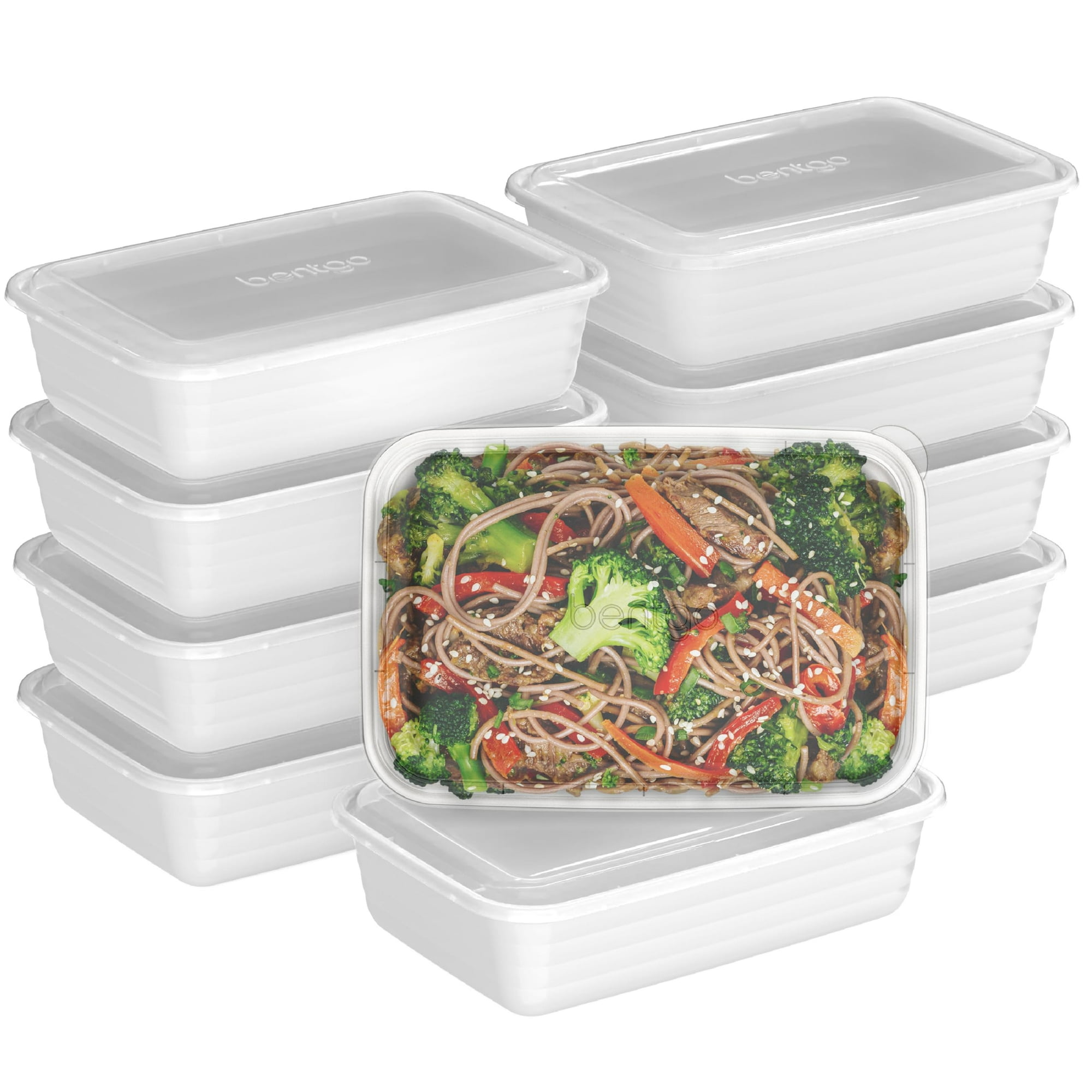 Recipientes Para Preparación De Comidas Bentgo Prep, 20 Unidades, Sin Bpa, Blancos