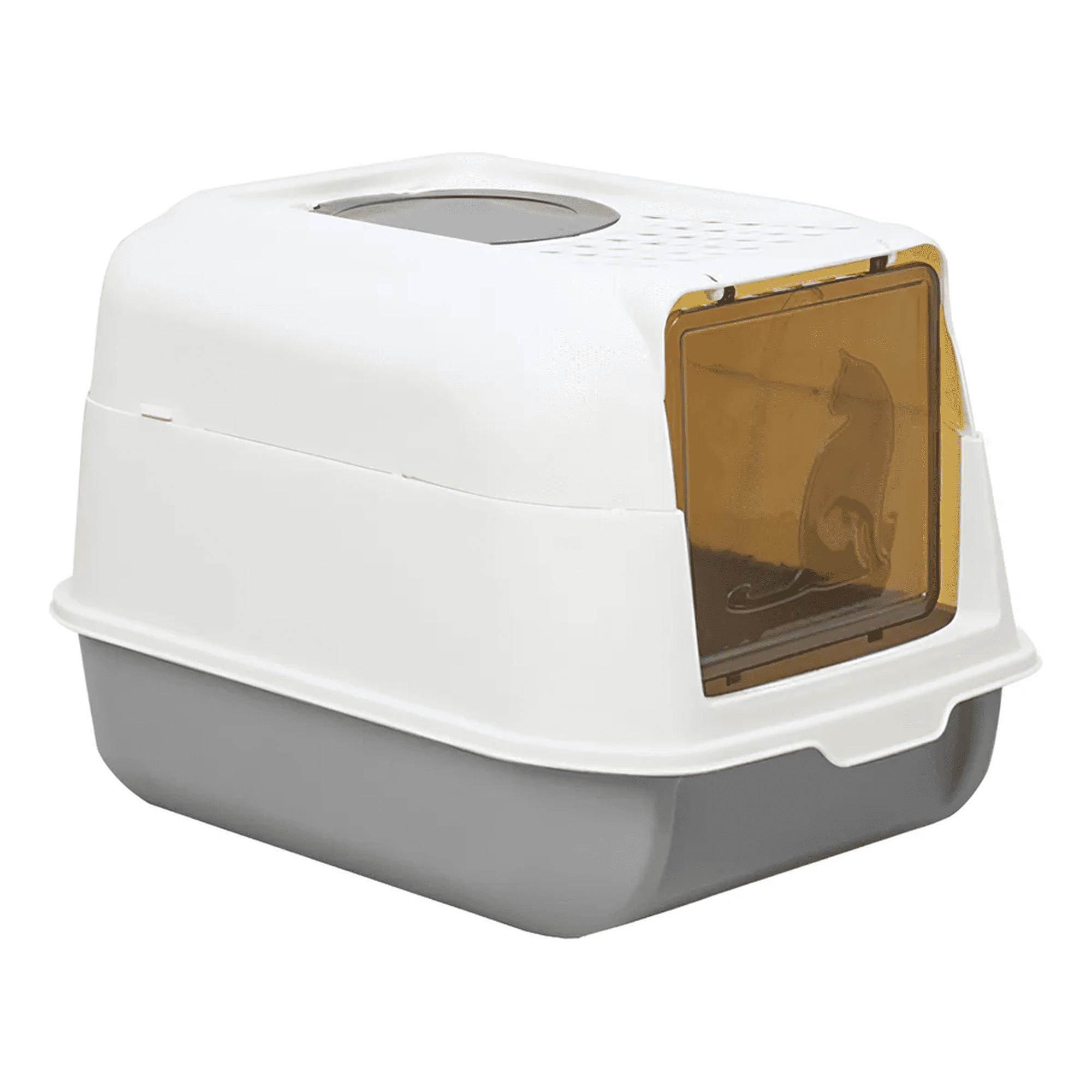 Caja Arenero Cerrado Antisalpicaduras Sanitaria Para Gato Color Gris