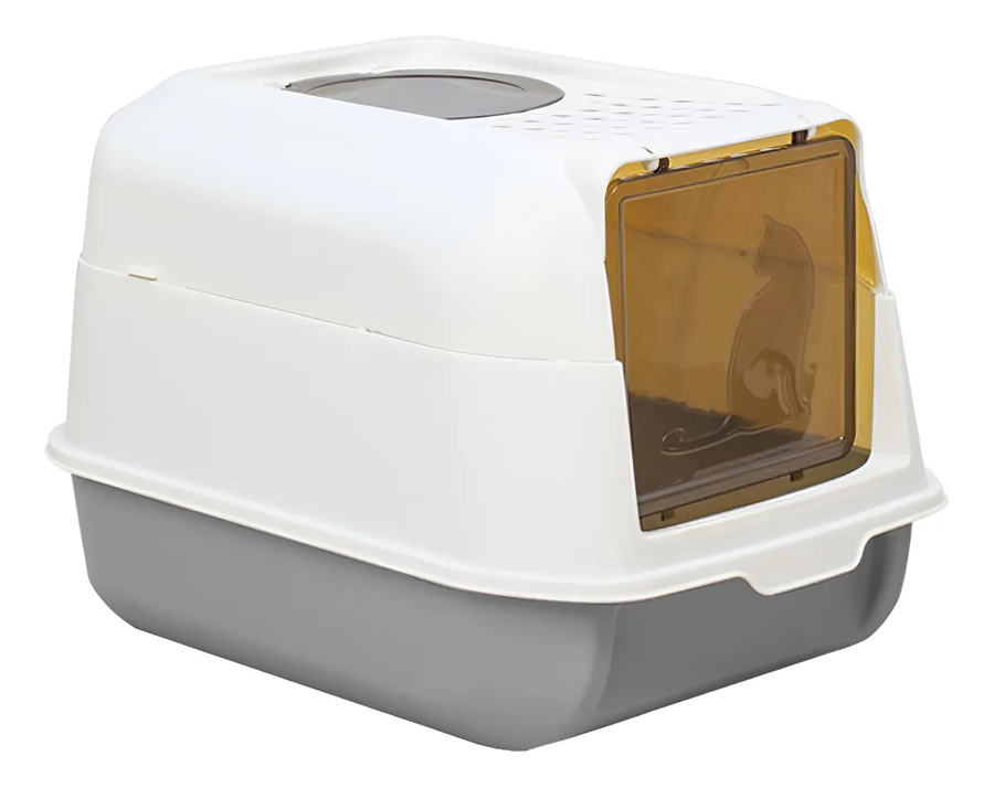 Genérico - Caja Arenero Cerrado Antisalpicaduras Sanitaria Para Gato Color Gris