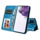 thumbnail image 3 of Funda tipo cartera FOXDOCK para Samsung Galaxy S20 Plus , diseño girasol en relieve, cuero PU, cierre magnético, soporte y tarjetero, 3 of 5