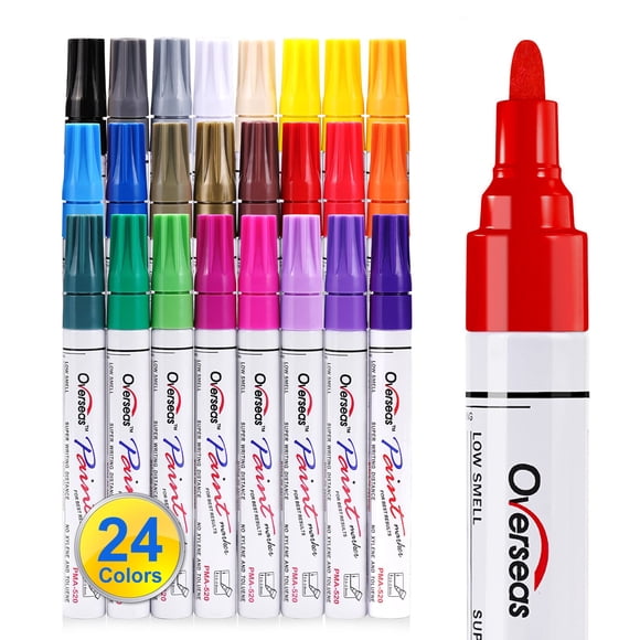 Marcadores de pintura Overseas 24 colores a base de aceite, punta media